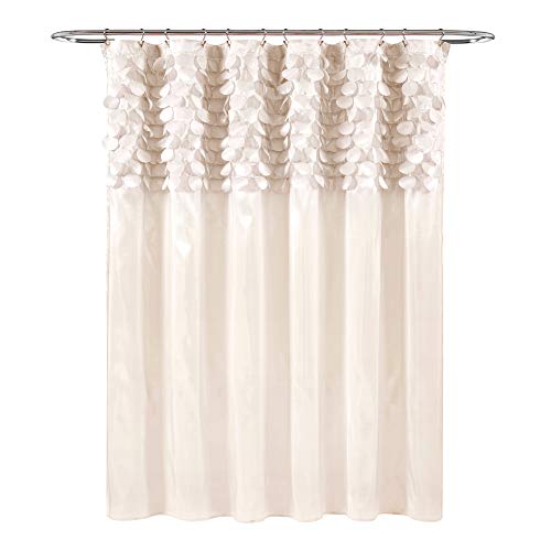 image for Lush Decor Lillian Shower Curtain | Textured Shimmer Circle Design Bat