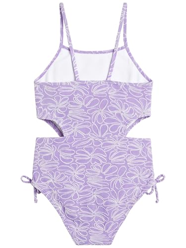 Image of LIZENS Girls One Piece Swimwear Cut Out Floral Print 2-12Years Bow Beach Bathing Swimsuit