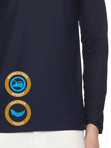 Image of STELLERS Men's Henley Collar T-Shirt | Wrinkle Free | Quick Dry | Full Sleeve | Regular Fit