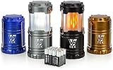 VP TEK Dual Function Collapsible LED Camping Lanterns with Flickering Flame Light and Bright LED...