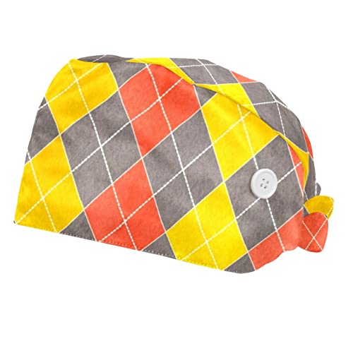 Casquette pour Hommes Femmes Respirante avec Chapeaux de Travail Ajustables en Motif Diamants