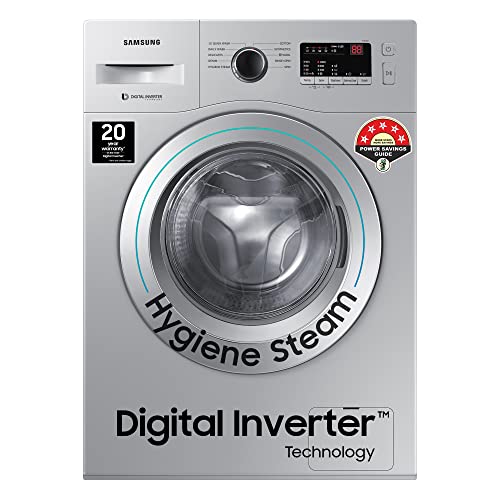 Image of Samsung 6 kg, 5 star, Digital Inverter, Motor, Fully-Automatic Front Load Washing Machine (WW60R20GLSS /TL, Hygiene Steam, DA SILVER)