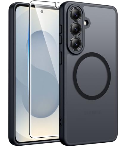 Samsung Galaxy S26+ Plus�pFNTCASE�P�[�X:[Magsafe�Ή�] [�t���J�����ی�] �������}�b�g�P�[�X [�X�N���[���v���e�N�^�[] �~���^���[�O���[�h�̑ϏՌ��ی�J�o�[�t��-�u���b�N