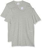 Pack De 2 Grandes Valores Calvin Klein S/S Crew Neck 2PK (Unisex) Camiseta, Gris (Grey Heather 080), M para Hombre