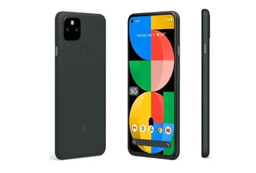 Google Pixel 5a 128GB, 5G Just Black-Dual SIM (e-SIM) Unlocked (Renewed)