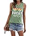 Beach Tank Tops for Women Vacation Mode Pattern Print Tops Summer Hawaiian Party Trip Sleeveless Family Travel Matching Tees Tops Summer Vibes Tanks(Pale Green-XL)