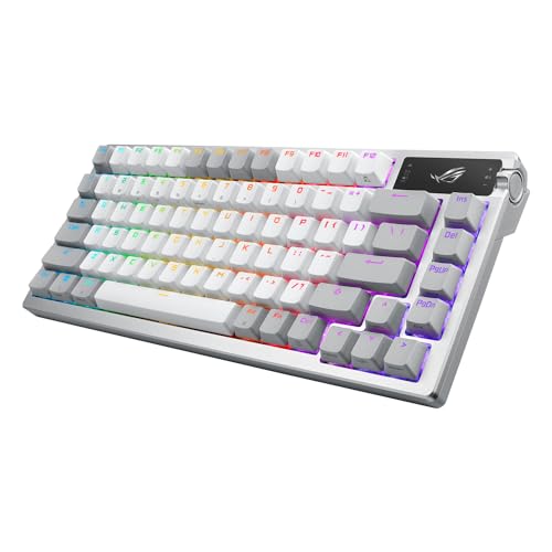 ROG Azoth - Tastiera meccanica Gaming 75%, copertura metallica, tasti ABS, interruttore ROG NX Snow lubrificati, IR, BT e USB-C, schermo OLED, tre altezze, compatibile con Mac, QWERTY spagnolo - - Tastiera gaming - Immagine 9