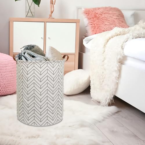 Image of CLOCOR Large Round Storage Bin,Collapsible Laundry Baskets (Grey geometry)
