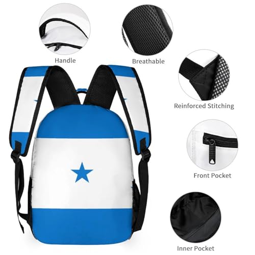 Backpack Lightweight Honduras Flag Bookbag with Lunch Box Storage Bags Backpack Set Daypack with Lunch Bag and Cosmetic Bag3