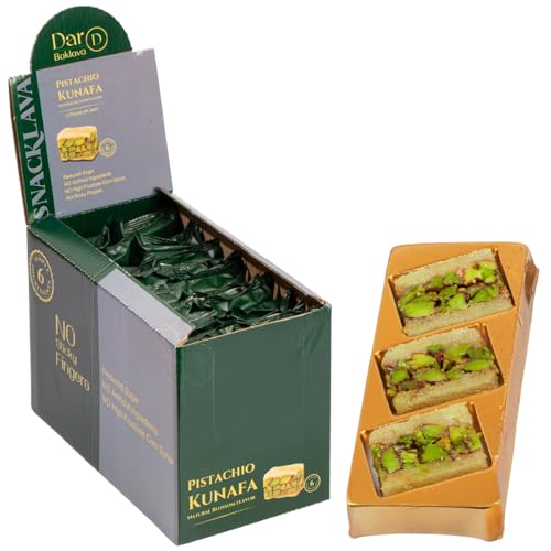 Snacklava Kunafa White Pistachio with Rose Water Flavor - 20 Pack (60...