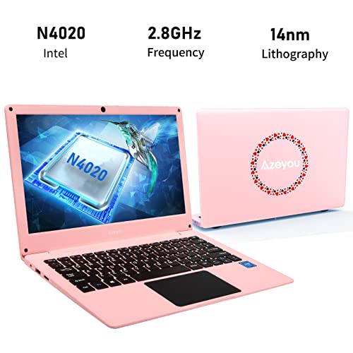 Mini-Laptop-Student-116-Windows-10-HD-Display-Laptop-Intel-Celeron-N4020-Processor-4GB-RAM64GB-eMMC-Storage-2MP-Webcam-Azeyou-U10-Ultra-Slim-and-Light-Portable-Notebook-PC-for-Student-Pink