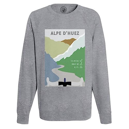 Sweat Homme Alpe d'Huez Cyclisme en coton pour passionnés de vélo et montagne