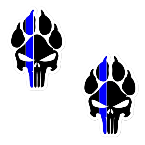 K9 Unit Pawprint Sticker (2 Pack) 4” x 2.75” for Police Dog, K9 Unit, Police K9, Schutzhund, Law Enforcement, K9 Handler