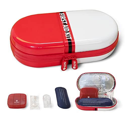 Fashion First Aid Kit With Essential Emergency Medical Supplies Waterproof Simple And Portable For Home,Dorm,Outdoor,Car (White & Red) #TOP5