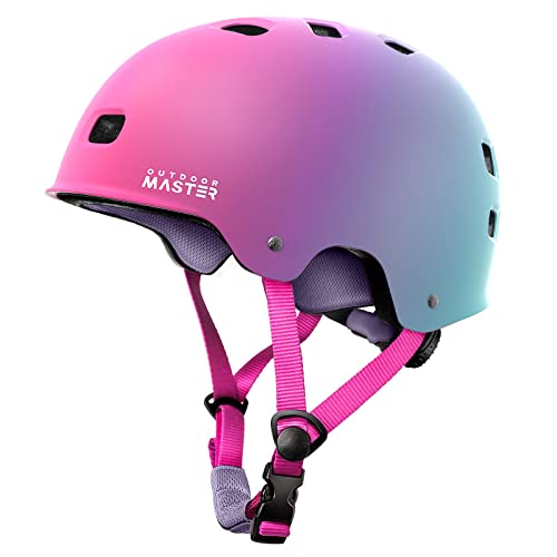 Image of OutdoorMaster Skateboard Cycling Helmet - Two Removable Liners Ventilation Multi-Sport Scooter Roller Skate Inline Skating for Kids, Youth & Adults - L - Sorbet