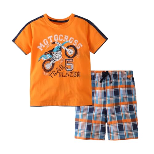 Image of Boy Shorts Sets Dinosaur Animal Print Shirt Summer Outfits Set 2pcs Casual Clothes