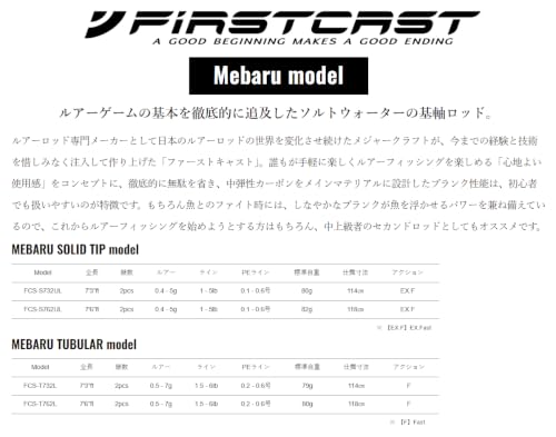 メジャークラフト メバリングロッド スピニング ファーストキャスト メバル ソリッド FCS-S732UL 釣り竿 4枚目