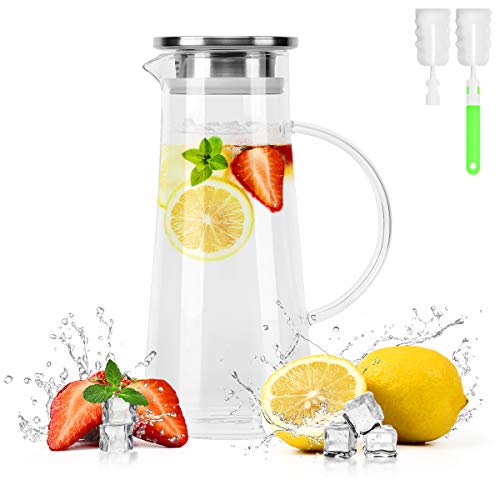 BONNACC Caraffa in Vetro 1,5 Litri con Coperchio...