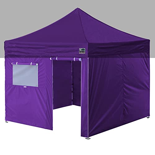 Eurmax USA Full Zippered Walls for 10 x 10 Easy Pop Up Canopy Tent Enclosure Sidewall Kit with Roller Up Mesh Window and Door 4 Walls ONLY NOT Including Frame and TopPurple