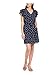 Maison Jules Womens Polka Dot V-Neck Casual Drawstring Dress Navy X-Small