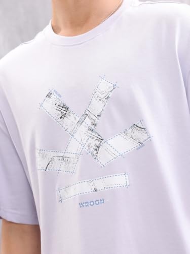 Image of WROGN Men's Cotton T-Shirt | Graphic Print | Oversized Fit