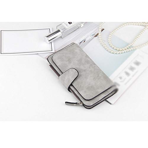 Womens wallet Women Leather Luxury Card Holder Clutch Casual Wallets Zipper Pocket Hasp Ladies Female Purse (Brown)3