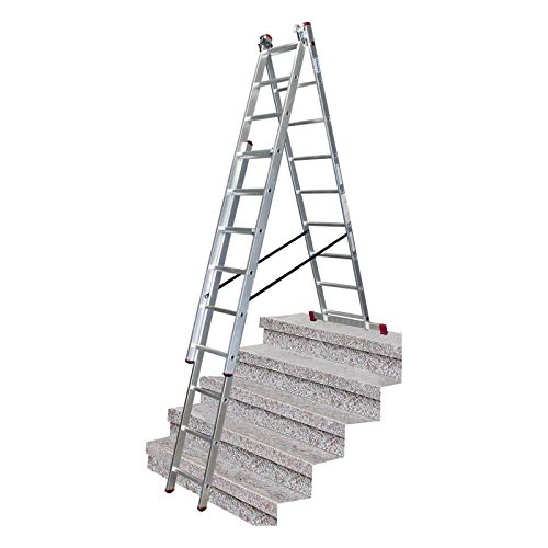 Krause Corda Vielzweckleiter 3x9 Sprossen Mehrzweckleiter Leiter mit Treppenfunktion