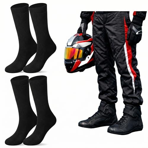 Shyyween 2 Pairs Fire-resistant Racing Socks for Track & Karting, 90% Aramid Flame-resistant Socks with Moisture Wicking, Welder Firefighter Motorsport Driving & Track Day Use