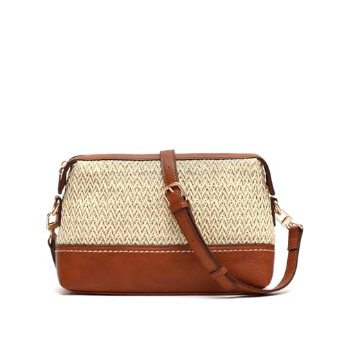 MISAKO Tichito petit sac bandoulière effet raphia female - Tichito Camel 15x8x25cm