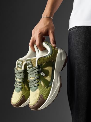 Image of The Souled Store Raptors V2: Men and Boys Low Top Sporty Casual Street Wear Chunky Sneakers | Retro Trainer with Breathable Mesh, Cushioned EVA Midsole & Ultra-Grip Rubber Outsole
