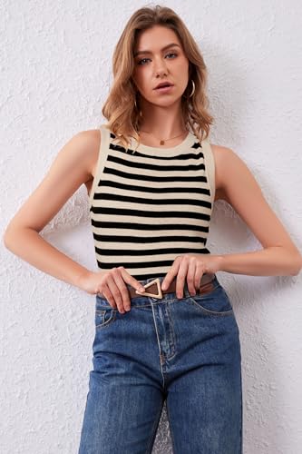 Image of Arach&Cloz Women's Wool Blend Sweaters Non See Through Summer Business Casual Tank 2026