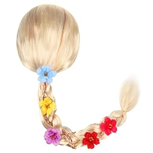 HIULLEN Peluca de princesa trenzada, peluca de disfraz de Rapunzel para niños, peluca rubia de princesa para niñas, peluca de cosplay, accesorio para disfraz de carnaval (85 cm)