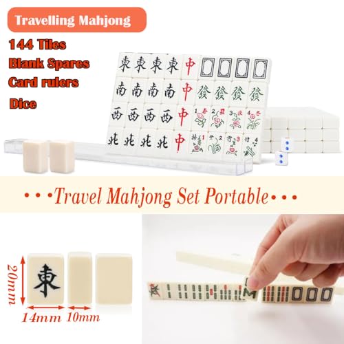 Mini Mahjong Set con maletín portátil y 150 fichas miniatura 2