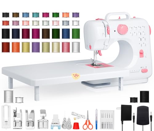 Portable Sewing Machine for Beginners – 12 Built-in Stitch Options,...