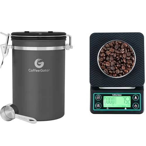 Coffee Gator Airtight Coffee Canister 1900 mL - Digital Coffee Scale Included