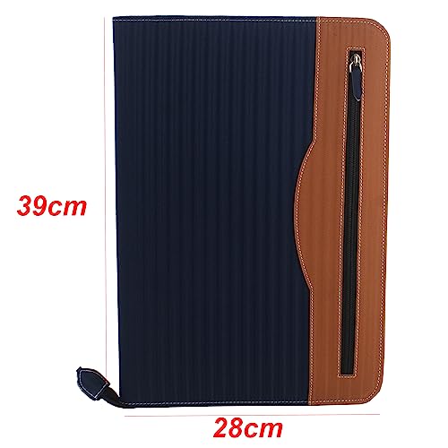 Image of Professional PU Leather Multipurpose B4 Size Front Zip Lock Design Document Holder 20 Leafs Zipper File Folder Organizer for Certificates, Marksheets, Degrees, Interview Portfolio (Brown)