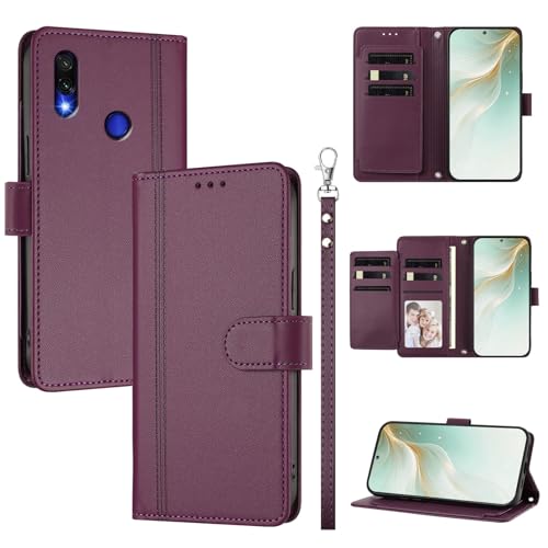 �X�}�z�P�[�X �Ή��@�� for Redmi Note 7 (Pro) 4G / Note 7S 4G �X�}�z�P�[�X�y�E�H���b�g�f�U�C�� �f���A���J�[�h�X���b�g �L���b�V�� �t���b�v���X�^���h �����h�~�zViolet
