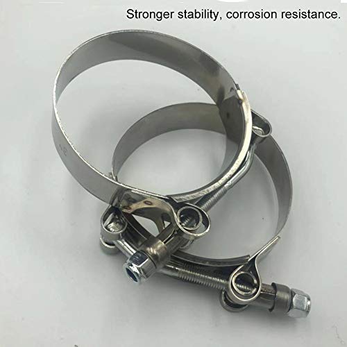 2.5INCH T Bolt Clamps Heavy Boost Hose Pipe Turbo Intercooler Kit Performance Aftermarket Radiator Accessories Automotive Universal Vehicle Parts Stainless Steel304 Nylone Insert Locknut (2.5INCH)