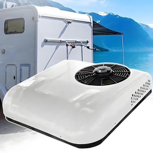 12V RV Air Conditioner - 8530BTU Rooftop Cooling Unit with Remote Control, Non-Ducted Design for Campers, RVs & Travel Trailers - Efficient Outdoor Cooling Solution, Fast & Quiet Performance