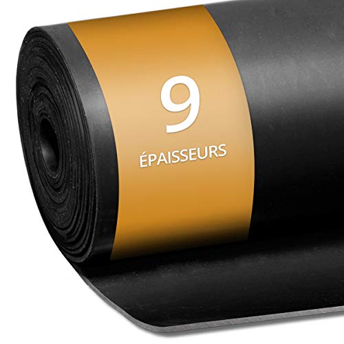 etm Plaques en Caoutchouc antidérapant SBR au mètre,Revêtement de Sol en Rouleau,Tapis de Sol pour Garage Entrepôt,Protection Contre l’Usure pour Zones...