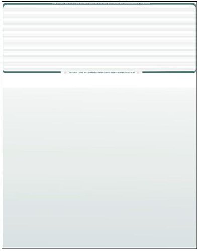 Compuchecks Blank Check Paper - 100 Pack - Computer Security Business Checks, QuickBooks & Laser Printer Compatible - Check On top, Voucher On Bottom - Check Paper Size 8 1/2-11 - Green Pinstripe