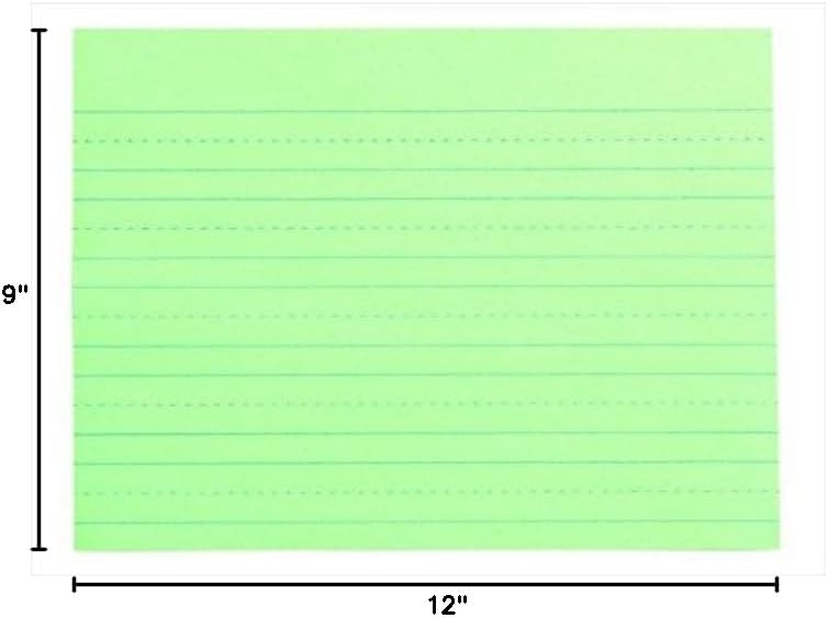 Newsprint Practice Paper With Skip Rulings, 12 x 9 In. - Green