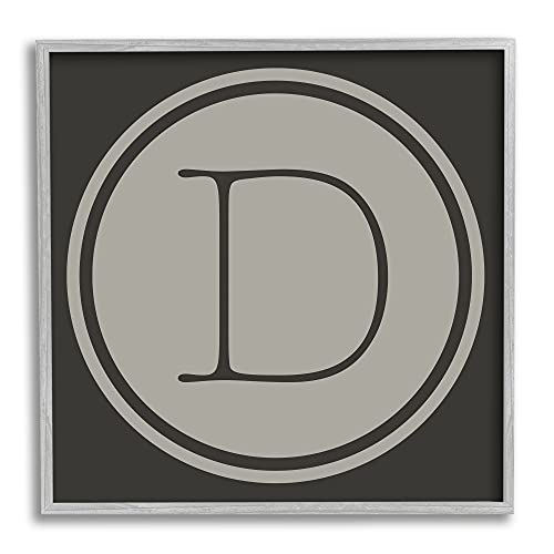 Stupell Industries Modern D Initial Elevator Key Circular Shape Framed Wall Art
