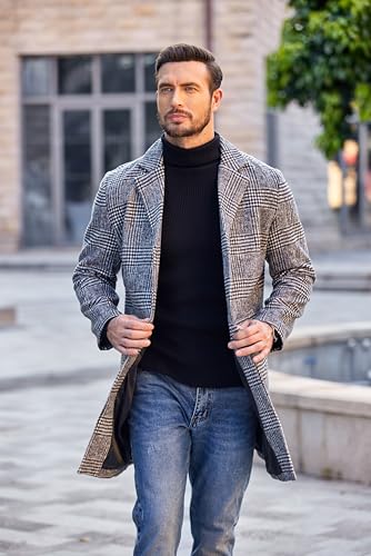 COOFANDY Men's Ribbed Slim Fit Knitted Turtleneck Pullover Sweater - image 8