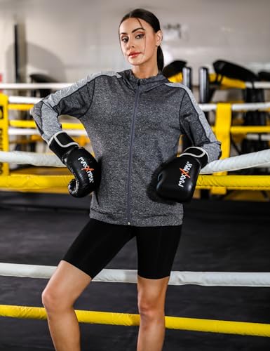 Wayleb Womens Zip Up Hoodie Sports Jacket, Ladies Hoodies Long Sleeve Gym Tops Hooded Sweatshirt for Women, Running Jacket Workout Coat with Pockets and Thumb Holes - Image 4