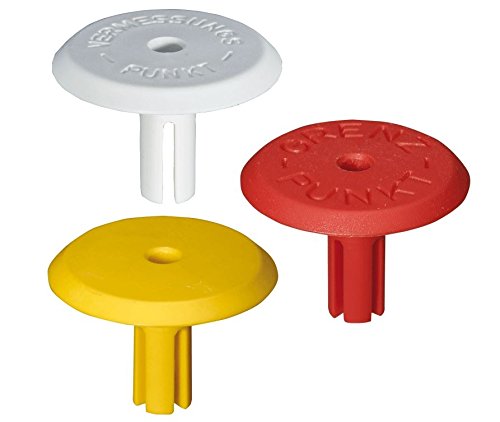 10 x Vermessungspunkte - weiß mit Spreitzstift - neutrale Vermarkungspunkte