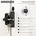 Key Lockable Two-Sided Gate Latch for Outdoor Fence, Operates 2 Side of The Gate for Square Frame Post, Rustproof Fence Latch Gate Lock for Metal, Wood, Vinyl Fence Gates,Gate Hardware,Black Finish