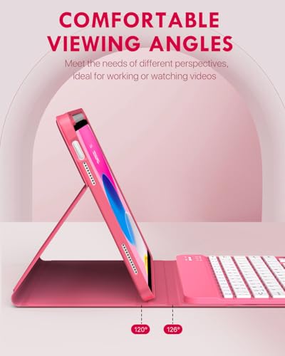 MoKo Keyboard Case for iPad 10th Generation Case with Keyboard, iPad 10th Generation Keyboard with Pencil Holder, Multi-Angle Detachable Bluetooth Keyboard for iPad 10th Generation - Image 7