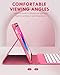 MoKo for iPad (A16) 11th Generation Case with Keyboard 11 inch 2025, iPad 10th Generation 10.9 inch Case with Pencil Holder, Multi-Angle Detachable Bluetooth Keyboard, Pink