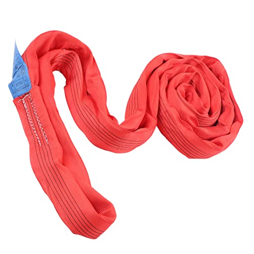 Ticfox Sangle de Levage de Gréement, Sangle de Cargaison de Grue 2M, de Remorquage de Cargaison 5T, Flexible Renforcée à Double Boucle à œil en Polyester pour Grue I